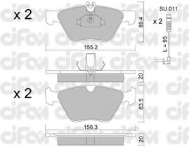 CIFAM 822-252-0K Brake Pad Set, disc brake